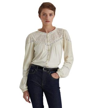 Eyelet-Embroidered Cotton-Blend Top product img