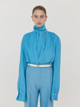 商品VALINE Tie-Neck Scarf Blouse - Sky Blue,商家W Concept,价格¥3944图片