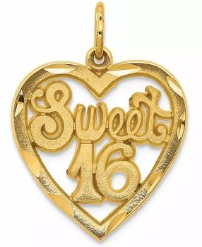 Macy's | Sweet 16 Heart Charm Pendant in 14k Yellow Gold,商家Macy's,价格¥1928