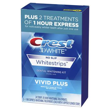商品Crest | Crest 3D Whitestrips, Vivid Plus, Teeth Whitening Strip Kit, 24 Count (Pack of 1),商家Amazon US editor's selection,价格¥254图片