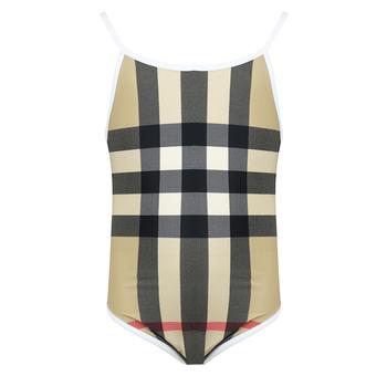 商品Burberry | Beige Check Mini Sandie Swimsuit,商家Designer Childrenswear,价格¥1073图片