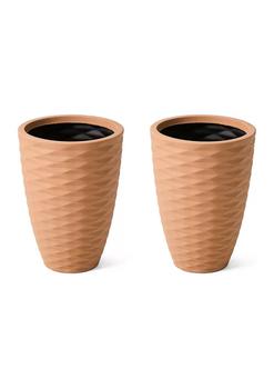 商品Glitzhome | Set of 2 Oversized Eco-Friendly HDPE Terracotta Textured Tall Pot Planter,商家Belk,价格¥2794图片