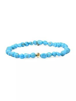 Anzie | Bohème 14K Yellow Gold & Turquoise Bracelet,商家Saks Fifth Avenue,价格¥2813