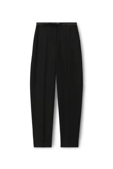 Alexander Wang | Wool Canvas Low Waist Trouser With Leather Belted Waistband 