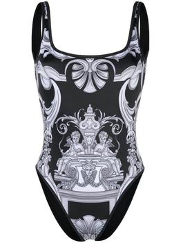 商品Silver baroque reversible one-piece swim suit图片