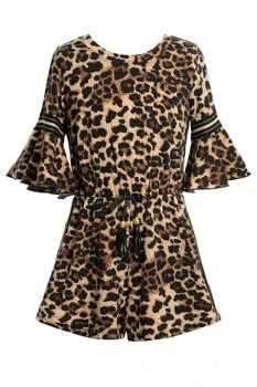 Truly Me | Big Girls Animal Print Ruffled Romper,商家Premium Outlets,价格¥413