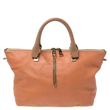 chloe tote真假, [二手商品] Chloé | Chloe Beige/Peach Leather Medium Baylee Tote商品图片 1.6折