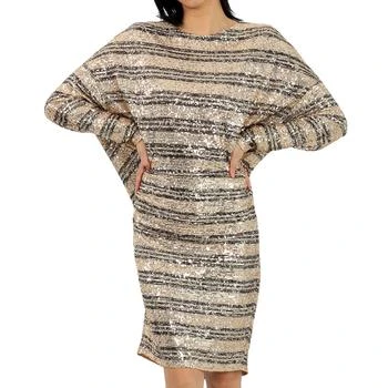 推荐Ladies Stripe Oversized Barbra Sequin Dress商品