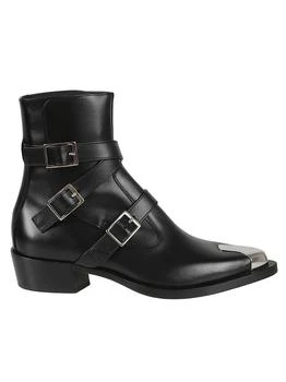 推荐Alexander McQueen Buckled Strappy Ankle Boots商品