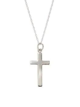 商品14K White Gold Cross Pendant Necklace图片