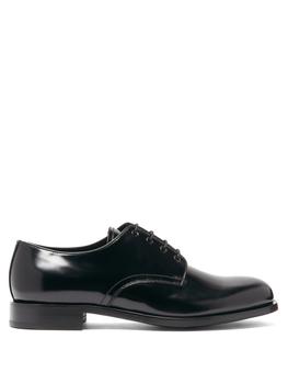 Prada | Round-toe spazzolato-leather Derby shoes商品图片,