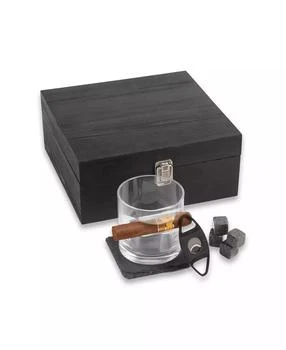 Bey-Berk | Whisky Set with Glass, Stones, Coaster, and Cigar Cutter,商家Macy's,价格¥258