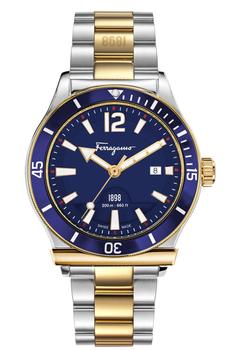 男士休闲菲拉格慕手表, Salvatore Ferragamo | Men's 1898 Gold IP Stainless Steel Bracelet Watch, 44mm商品图片 5折