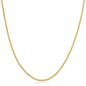 A&M | 18K Yellow Gold Over Sterling Silver Wheat Chain Necklace 16-24",商家Premium Outlets,价格¥199