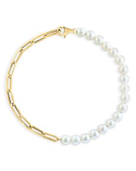 商品14K Yellow Gold Cultured Freshwater Pearl Bracelet - 100% Exclusive图片