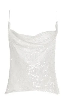 推荐LAPOINTE - Sequined Satin Camisole Top - White - US 0 - Moda Operandi商品