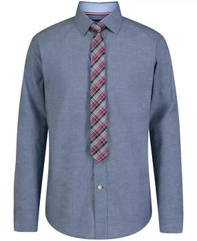 Tommy Hilfiger | Big Boys Long Sleeve Stretch Chambray Shirt Tie,2-Piece Set,商家Macy's,价格¥165