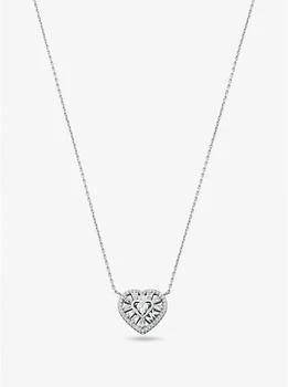 推荐Precious Metal-Plated Sterling Silver Pavé Heart Necklace商品