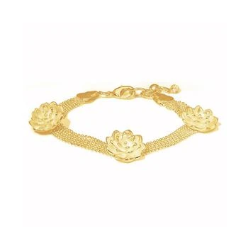 Macy's | Triple Rose Flower Bracelet in Silver Plate or 18k Gold Plated,商家Macy's,价格¥337