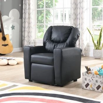 Simplie Fun | Kids Recliner Chair Black PVC,商家Premium Outlets,价格¥1542