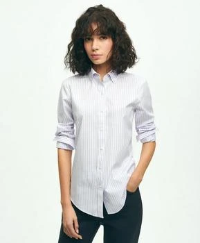 推荐Classic Fit Stretch Supima® Cotton Non-Iron Bengal Stripe Dress Shirt商品