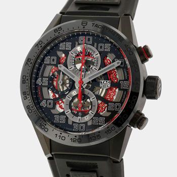 推荐Tag Heuer Black PVD-coated Stainless Steel Carrera Caliber Heuer 01 TOKYO CAR201D.FT6087 Men's Wristwatch 43 mm商品