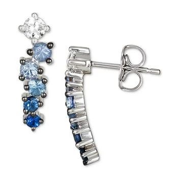 Le Vian | Denim Ombré (5/8 ct. t.w.) & White Sapphire (1/5 ct. t.w.) Stud Earrings in 14k White Gold,商家Macy's,价格¥4034