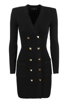 商品ELISABETTA FRANCHI | ELISABETTA FRANCHI Double-breasted robe manteau with studded buttons,商家Baltini,价格¥2913图片