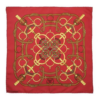爱马仕丝巾海淘, [二手商品] Hermes | Hermes Red Eperon d'Or Silk Square Scarf商品图片 8.6折, 满1件减$100, 满减