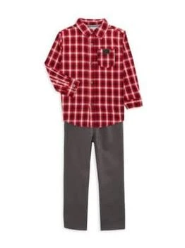 Calvin Klein | Little Boy's 2-Piece Plaid Shirt & Solid Pants Set 4.7折