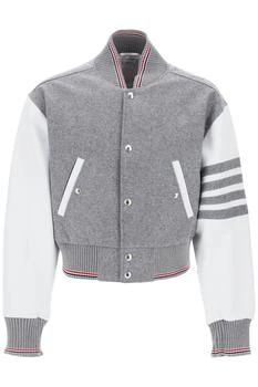 Thom Browne | Wool Bomber Jacket with Leather Sleeves and,商家Coltorti Boutique,价格¥12724