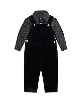 商品Ralph Lauren | Boys' Plaid Cotton Shirt & Velvet Overalls Set - Baby,商家Bloomingdale's,价格¥1883图片