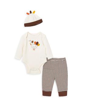Little Me | Unisex Turkey Bodysuit, Pants & Hat Set - Baby商品图片,