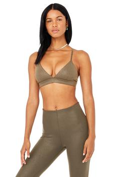 商品Alo | Faux Leather Airbrush Splendor Bra - Hot Cocoa,商家Alo yoga,价格¥261图片