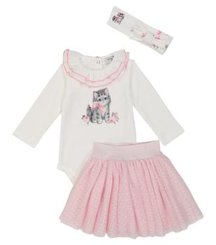 商品MONNALISA | Baby棉质连身衣、半身裙与发箍套装,商家MyTheresa CN,价格¥1050图片