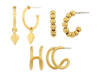 推荐Three-Pack Collector Hoop Earring Set商品