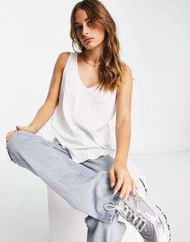 Echo Design是什么牌子, Echo Design | ASOS DESIGN ultimate vest with scoop neck in cotton in white - WHITE商品图片 