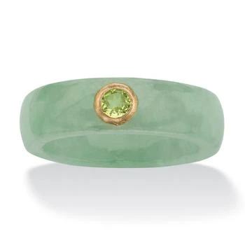 Palm Beach Jewelry | .26 TCW Round Genuine Peridot and Green Jade Ring in 10k Gold,商家Premium Outlets,价格¥626