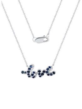 推荐14K White Gold & Blue Sapphire Pendant Necklace商品