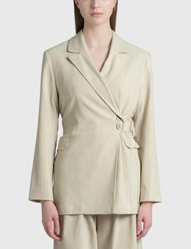 gani经典款, Ganni | Light Melange Wrap Blazer商品图片 7折
