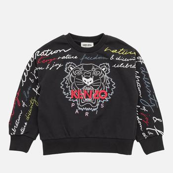 KENZO Girls' Font Tiger Cotton-Jersey Sweatshirt,价格$45.71
