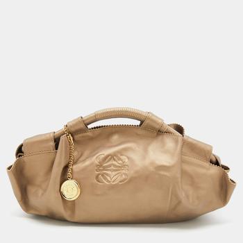 推荐Loewe Metallic Gold Leather Aire Hobo商品