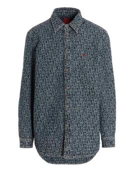 Diesel | Diesel Monogram-Printed Buttoned Denim Shirt商品图片,5.7折