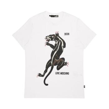 Moschino | MOSCHINO 男士白色棉质印花圆领短袖 T 恤 M469517-M3517-A00商品图片,满$100享9.5折, 独家减免邮费, 满折