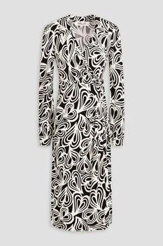 Diane von Furstenberg | Bogna wrap-effect printed Lyocell and wool-blend jersey dress,商家THE OUTNET US,价格¥1665
