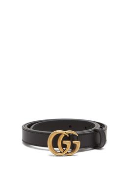 gucci皮带, Gucci | GG-logo leather belt商品图片 