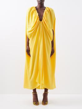 商品Raquel Diniz | Emilia plunge-front draped satin cape dress,商家MATCHES,价格¥4975图片