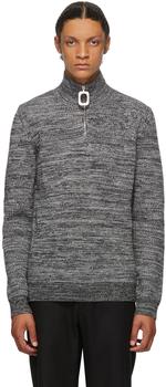 JW Anderson | Grey Roll Neck Half-Zip Sweater商品图片,独家减免邮费