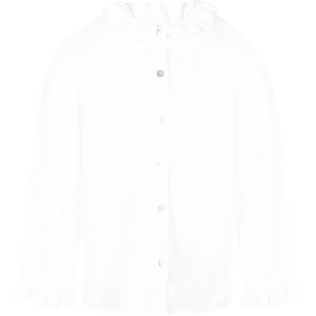 推荐Ruffled collar cotton blouse in white商品