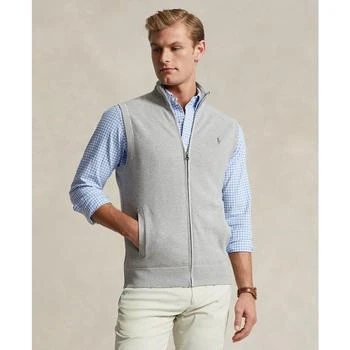 Ralph Lauren | Men's Mesh-Knit Cotton Full-Zip Sweater Vest,商家Macy's,价格¥587